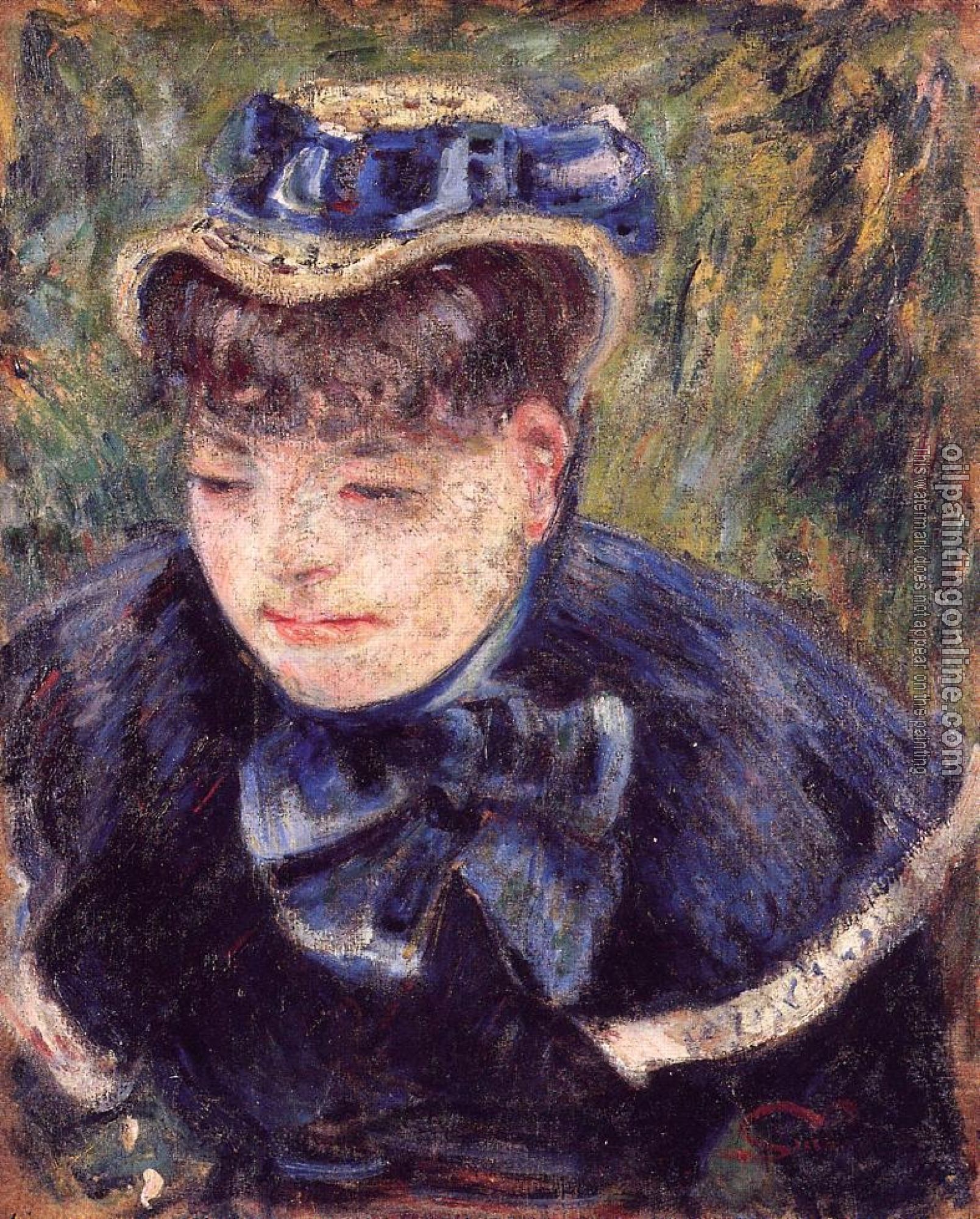 Guillaumin, Armand - Young Woman with a Blue Cape and Scarf